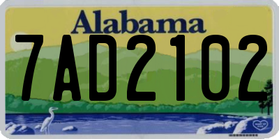 AL license plate 7AD2102