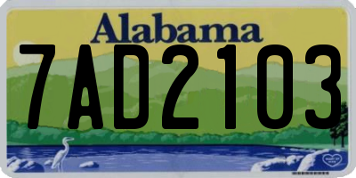 AL license plate 7AD2103