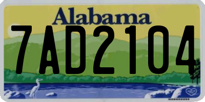 AL license plate 7AD2104