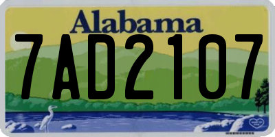 AL license plate 7AD2107