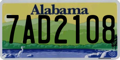 AL license plate 7AD2108