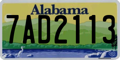 AL license plate 7AD2113