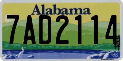 AL license plate 7AD2114