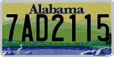 AL license plate 7AD2115