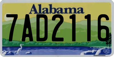 AL license plate 7AD2116