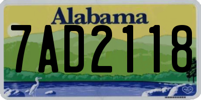 AL license plate 7AD2118