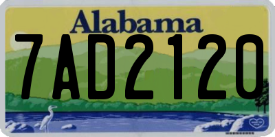 AL license plate 7AD2120