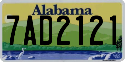 AL license plate 7AD2121