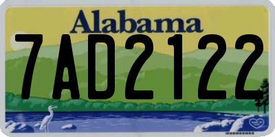 AL license plate 7AD2122