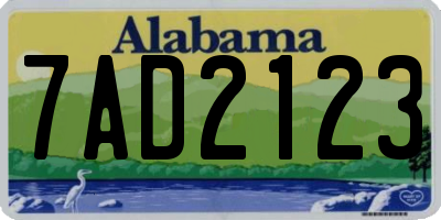 AL license plate 7AD2123