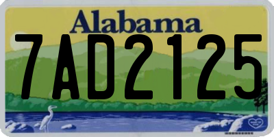 AL license plate 7AD2125