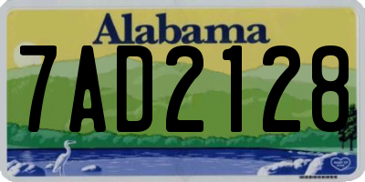 AL license plate 7AD2128
