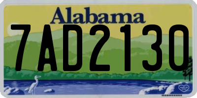 AL license plate 7AD2130