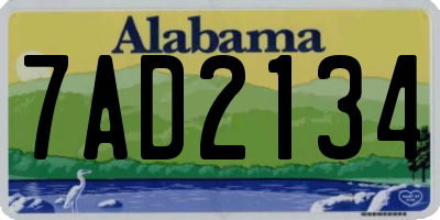 AL license plate 7AD2134