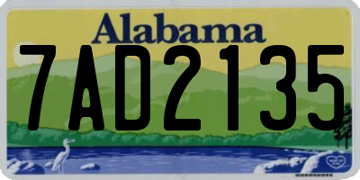 AL license plate 7AD2135