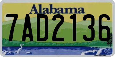 AL license plate 7AD2136