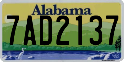 AL license plate 7AD2137
