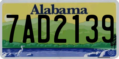 AL license plate 7AD2139
