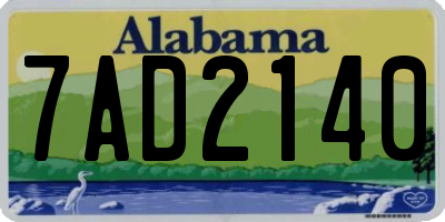 AL license plate 7AD2140