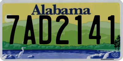 AL license plate 7AD2141