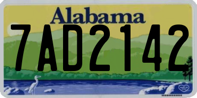 AL license plate 7AD2142