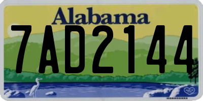 AL license plate 7AD2144