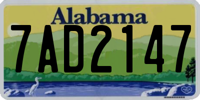 AL license plate 7AD2147