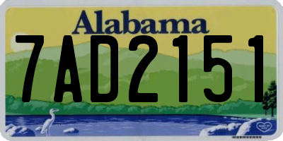 AL license plate 7AD2151