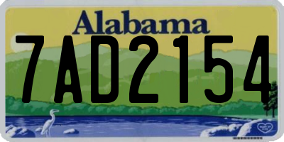 AL license plate 7AD2154