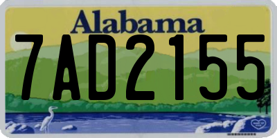 AL license plate 7AD2155