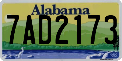 AL license plate 7AD2173