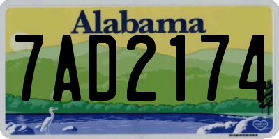 AL license plate 7AD2174