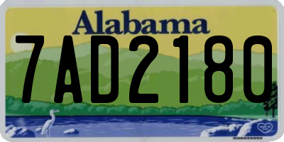 AL license plate 7AD2180