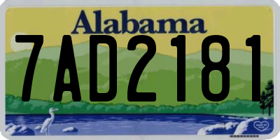AL license plate 7AD2181