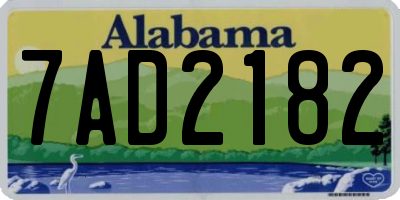 AL license plate 7AD2182