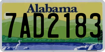 AL license plate 7AD2183