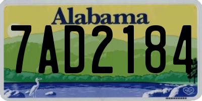 AL license plate 7AD2184