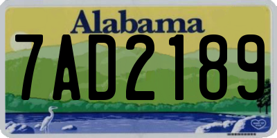 AL license plate 7AD2189