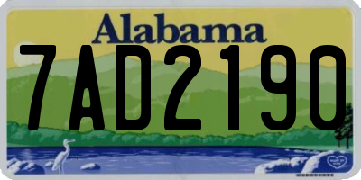 AL license plate 7AD2190