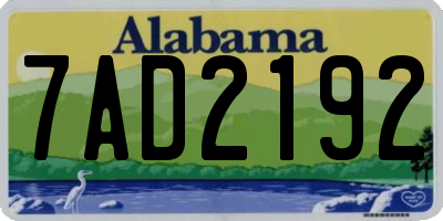 AL license plate 7AD2192