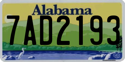 AL license plate 7AD2193