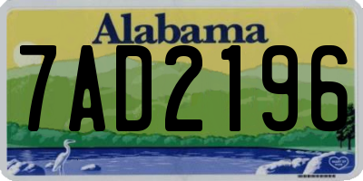 AL license plate 7AD2196