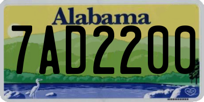 AL license plate 7AD2200