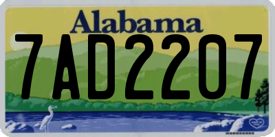 AL license plate 7AD2207