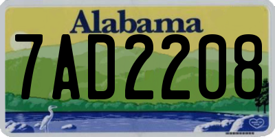 AL license plate 7AD2208