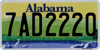 AL license plate 7AD2220