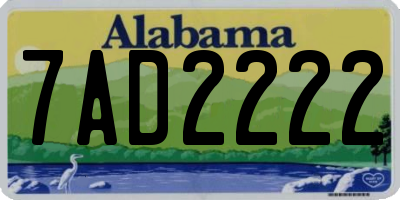 AL license plate 7AD2222