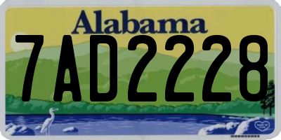 AL license plate 7AD2228