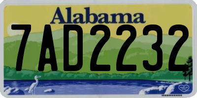 AL license plate 7AD2232