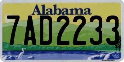 AL license plate 7AD2233